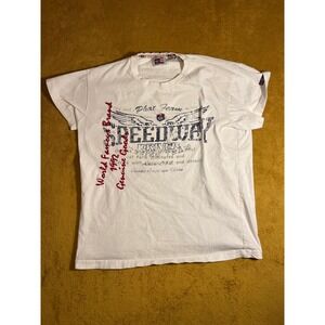 Phat Farm Graphic Tee Men's Medium White Cotton Short Sleeve